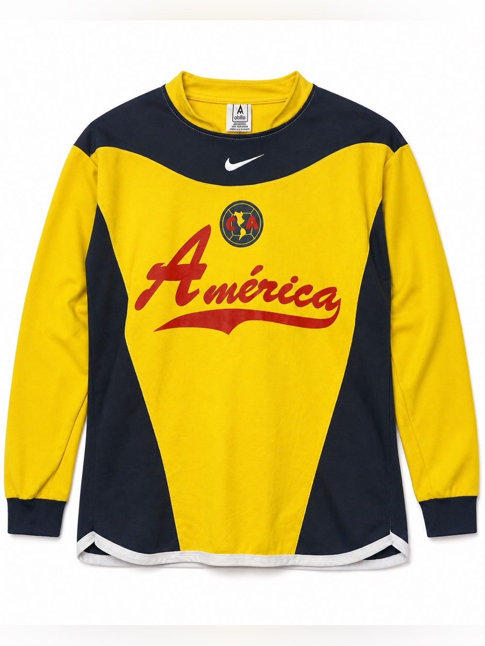 Vintage Club America Soccer Jersey Adult Small Abilio Mexico Futbol #2 Yellow